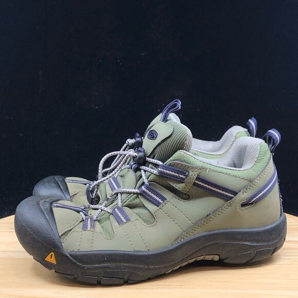 Keen Sturdy Shoes Youth Children’s Size 6y Elastic Laces Rubber Toes army green - Picture 7 of 8